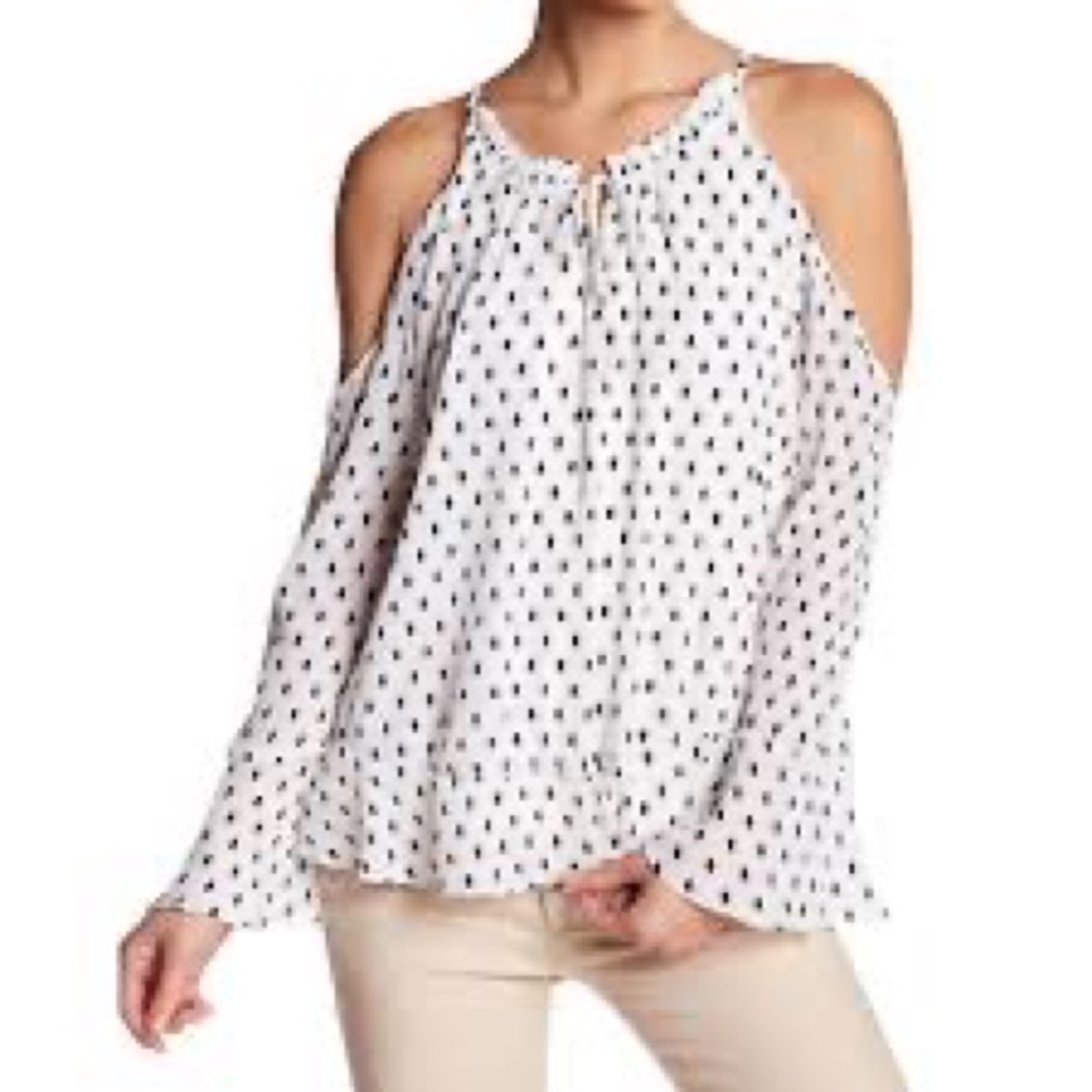 Parker cold shoulder polka dot top